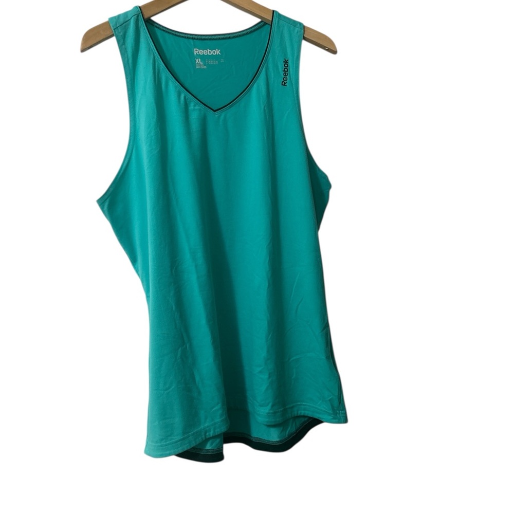 Reebok Teal V-Neck Athletic Tank Top size XL